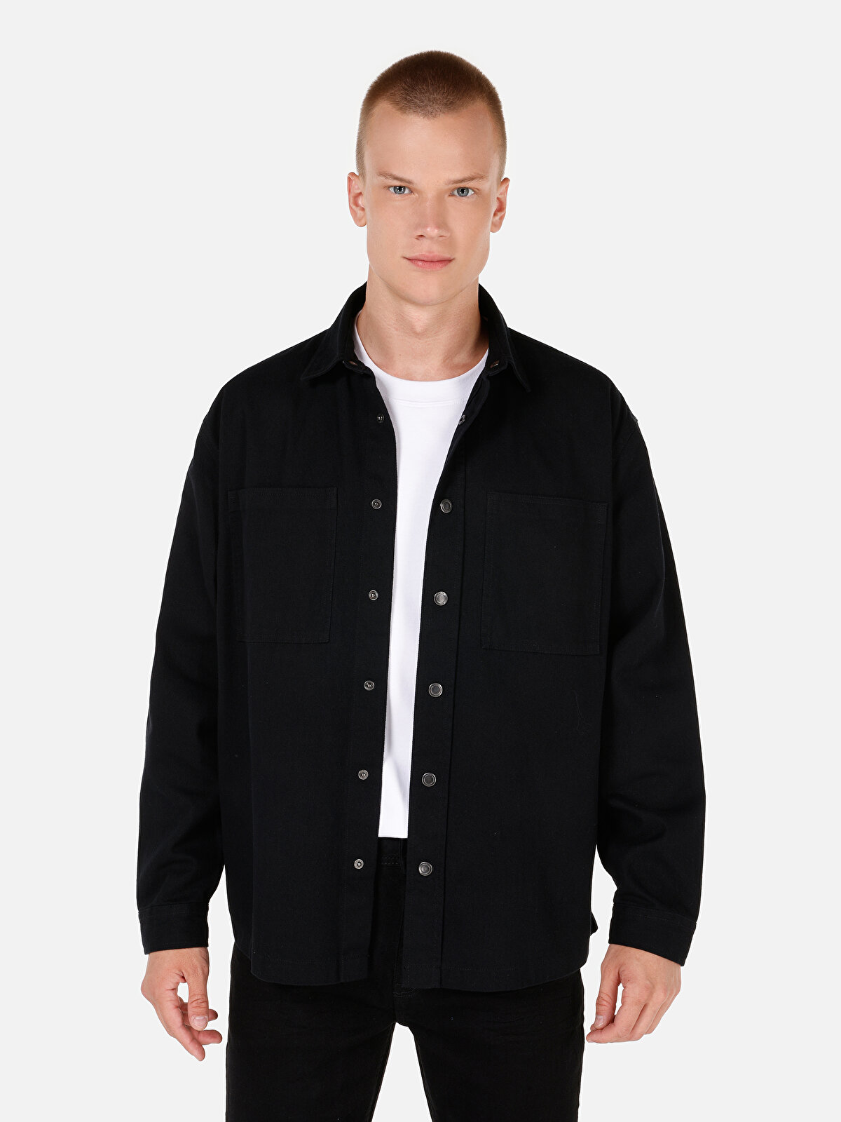 

Рубашка мужская Colin's CL1070137 черная 2XL, Черный, CL1070137