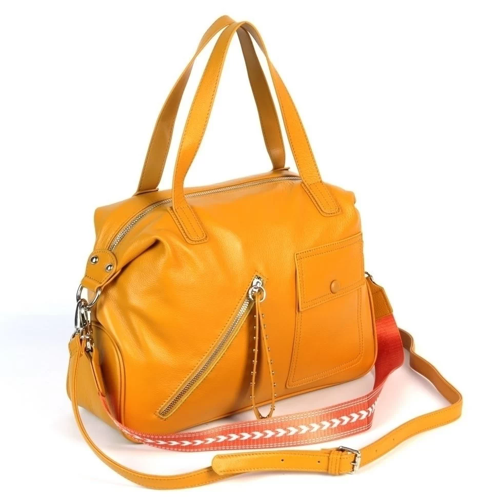 Женская кожаная сумка 1691-С Оранж (129067)