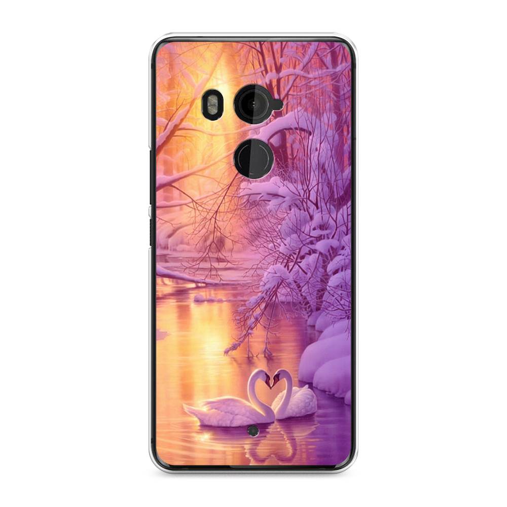 

Чехол на HTC U11 Plus "Зима 1", Фиолетовый;желтый, 102150-2