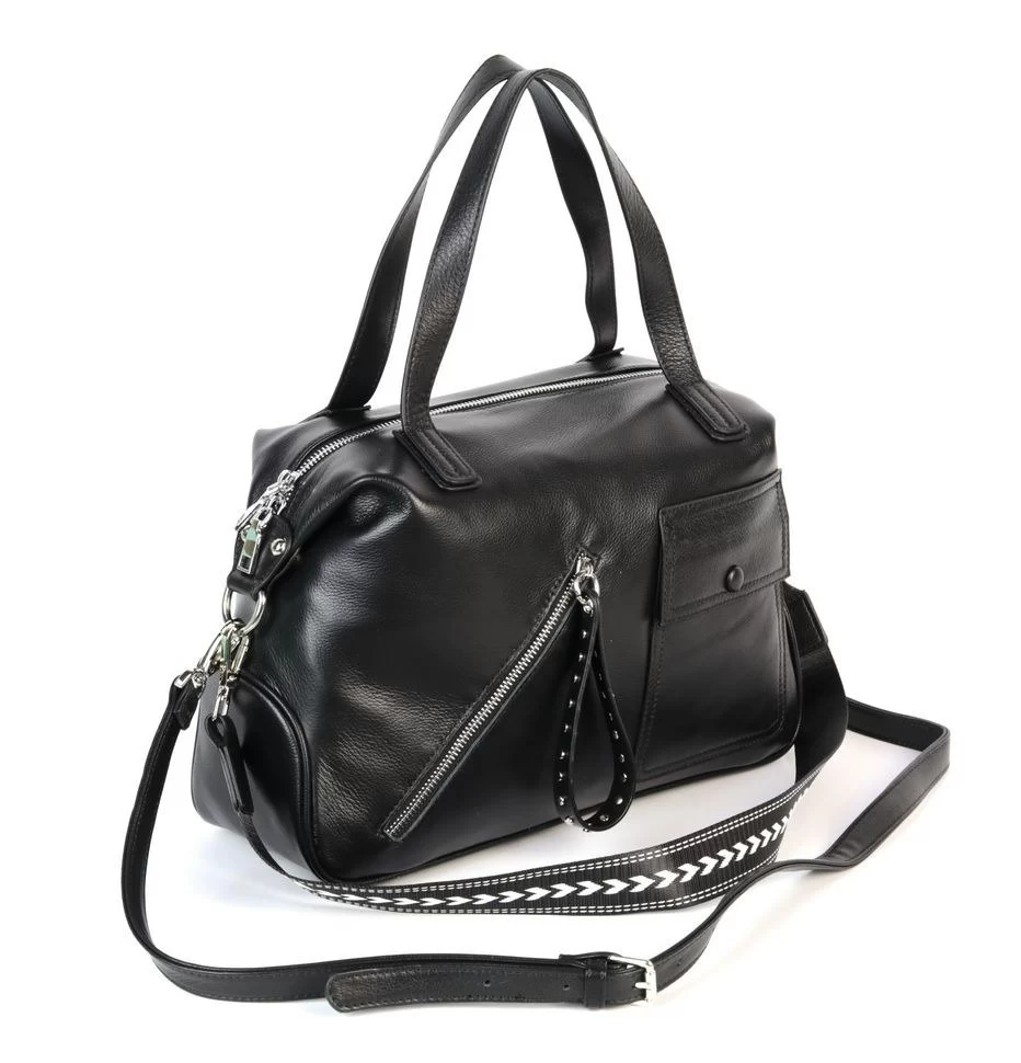 Женская кожаная сумка 1691-С Блек (129055)