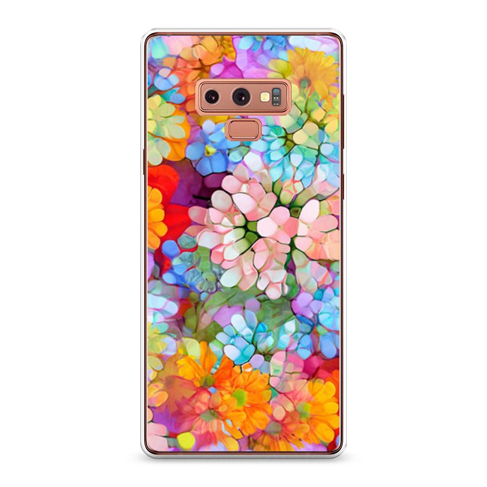 

Чехол на Samsung Galaxy Note 9 "Цветы витраж", Оранжевый;розовый;голубой, 26350-3
