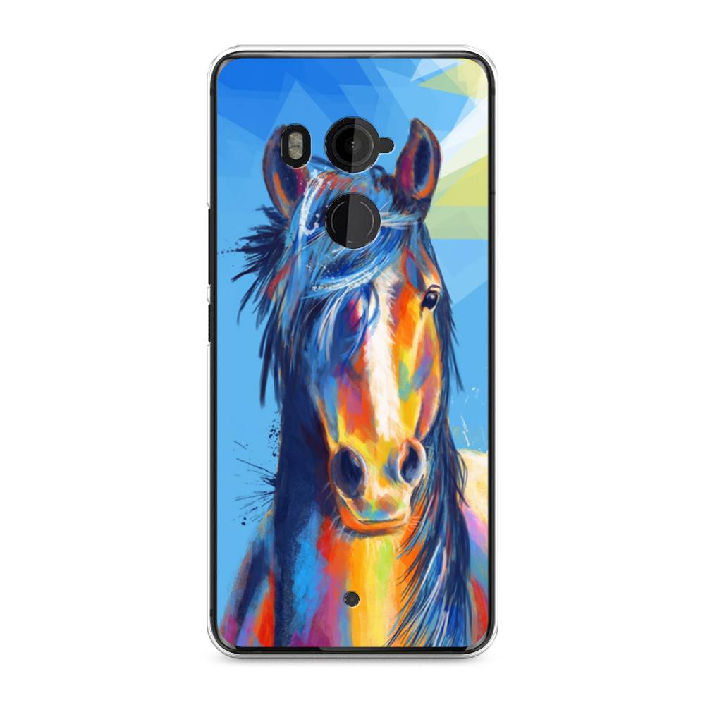 

Чехол на HTC U11 Plus "Лошадь арт 3", Голубой;желтый;синий, 102150-1