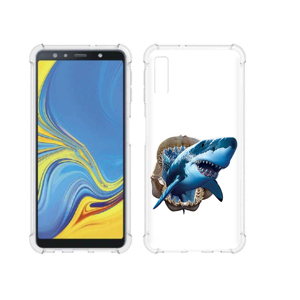 

Чехол MyPads Tocco для Samsung Galaxy A7 (2018) челюсти (PT95255.558.675), Прозрачный, Tocco