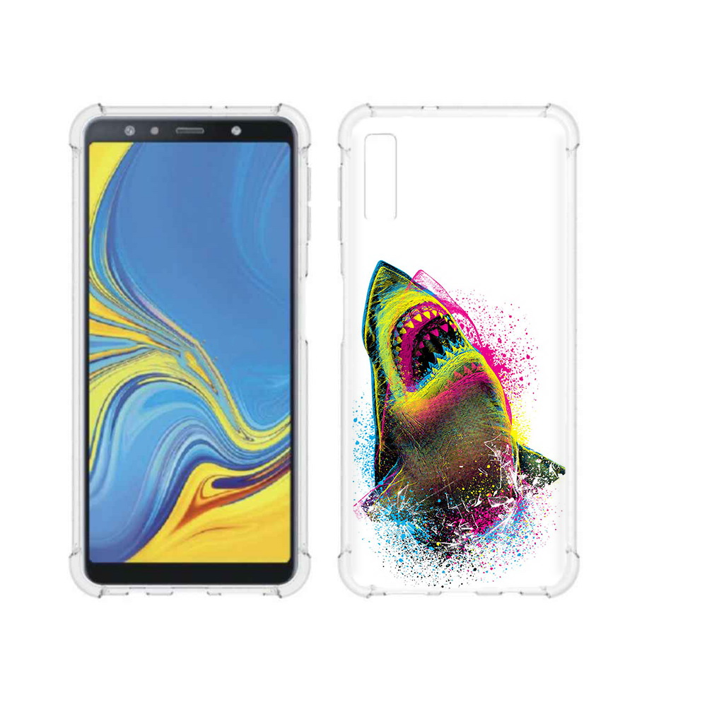 

Чехол MyPads Tocco для Samsung Galaxy A7 (2018) челюсти-2 (PT95255.558.674), Прозрачный, Tocco