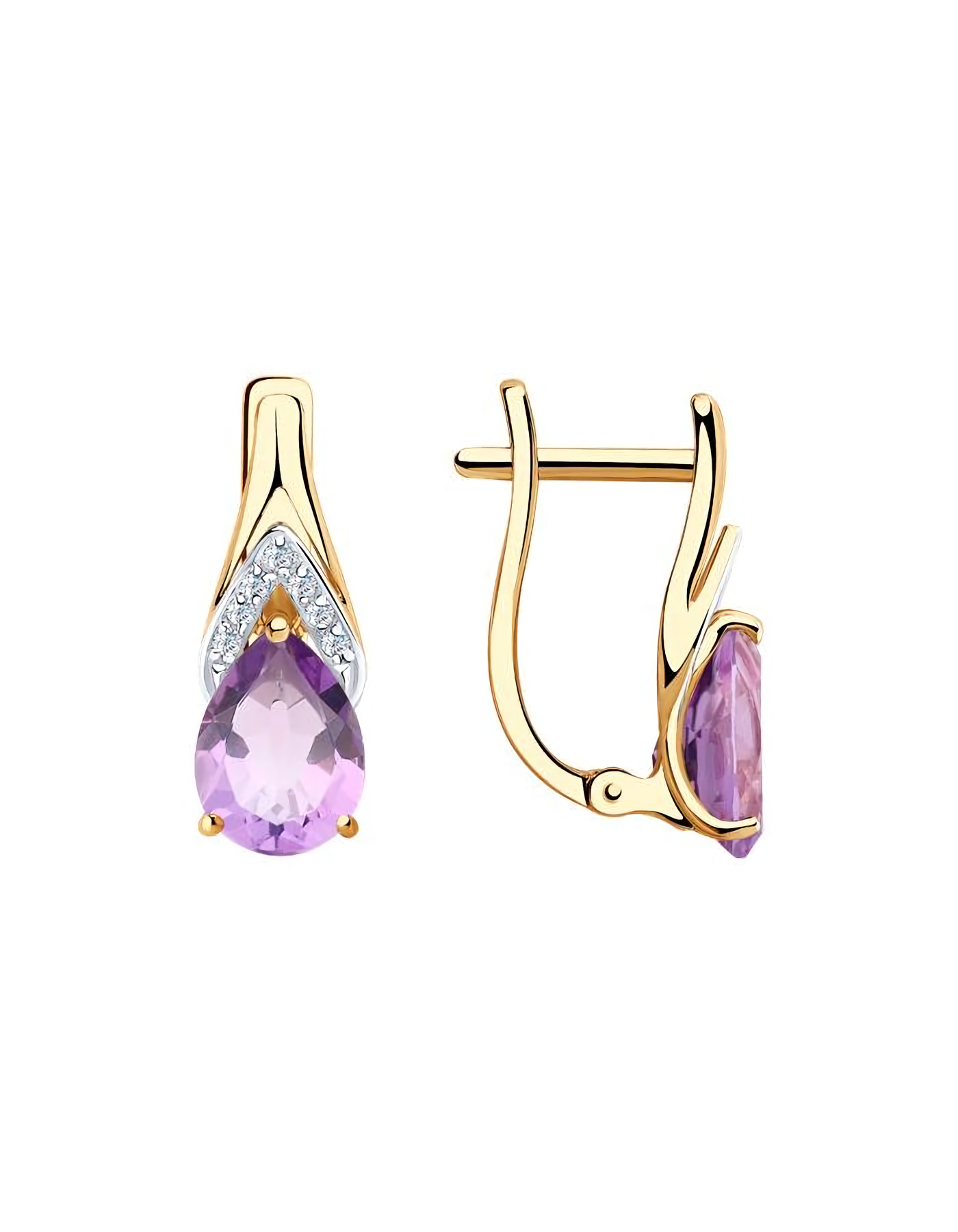 

Серьги из золота TEO MAORI 837725891, аметист/фианит, 837725891