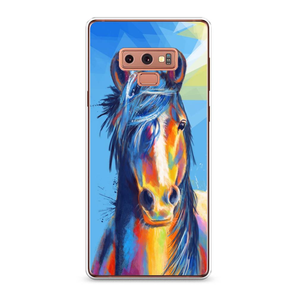 

Чехол на Samsung Galaxy Note 9 "Лошадь арт 3", Голубой;желтый;синий, 26350-1