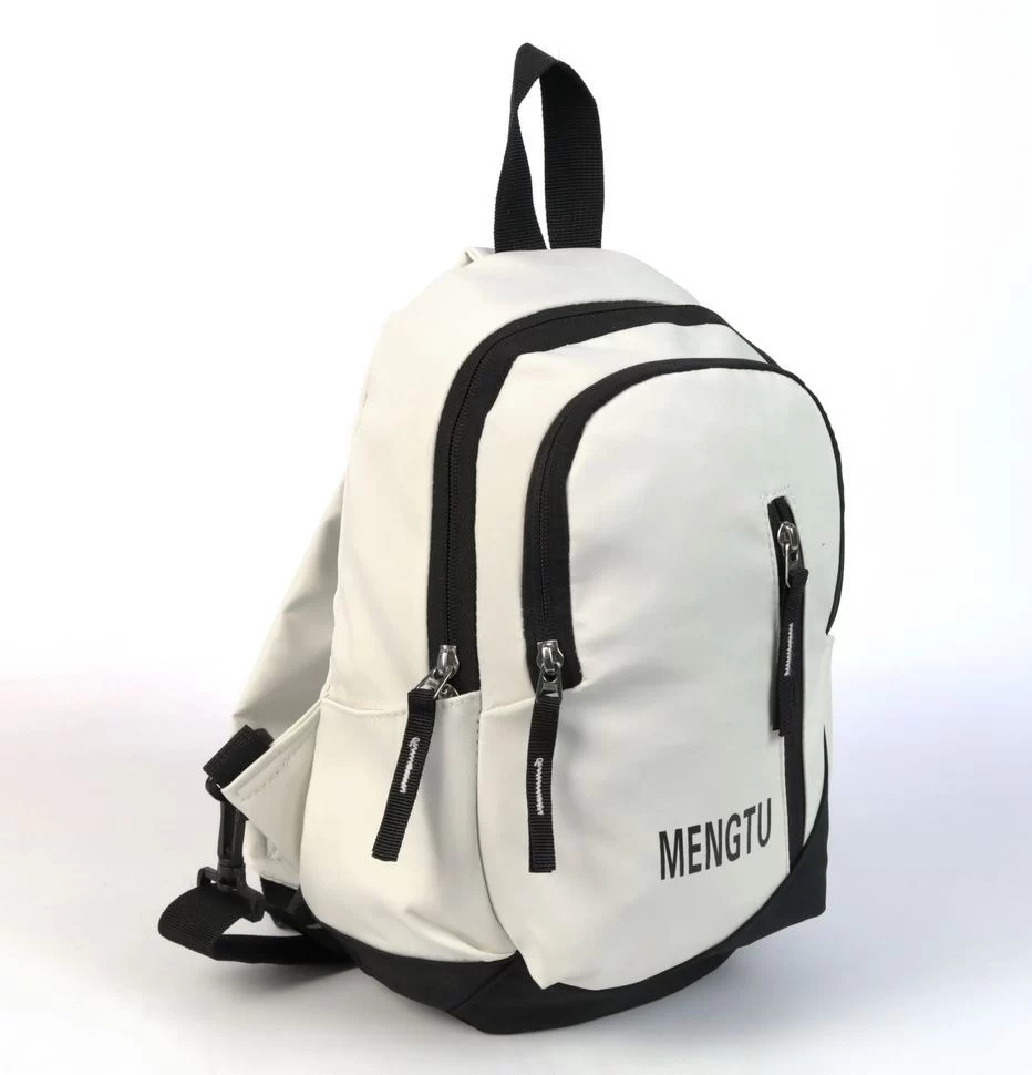 Текстильный рюкзак с одной лямкой 9251 Крем/Блек (131129)