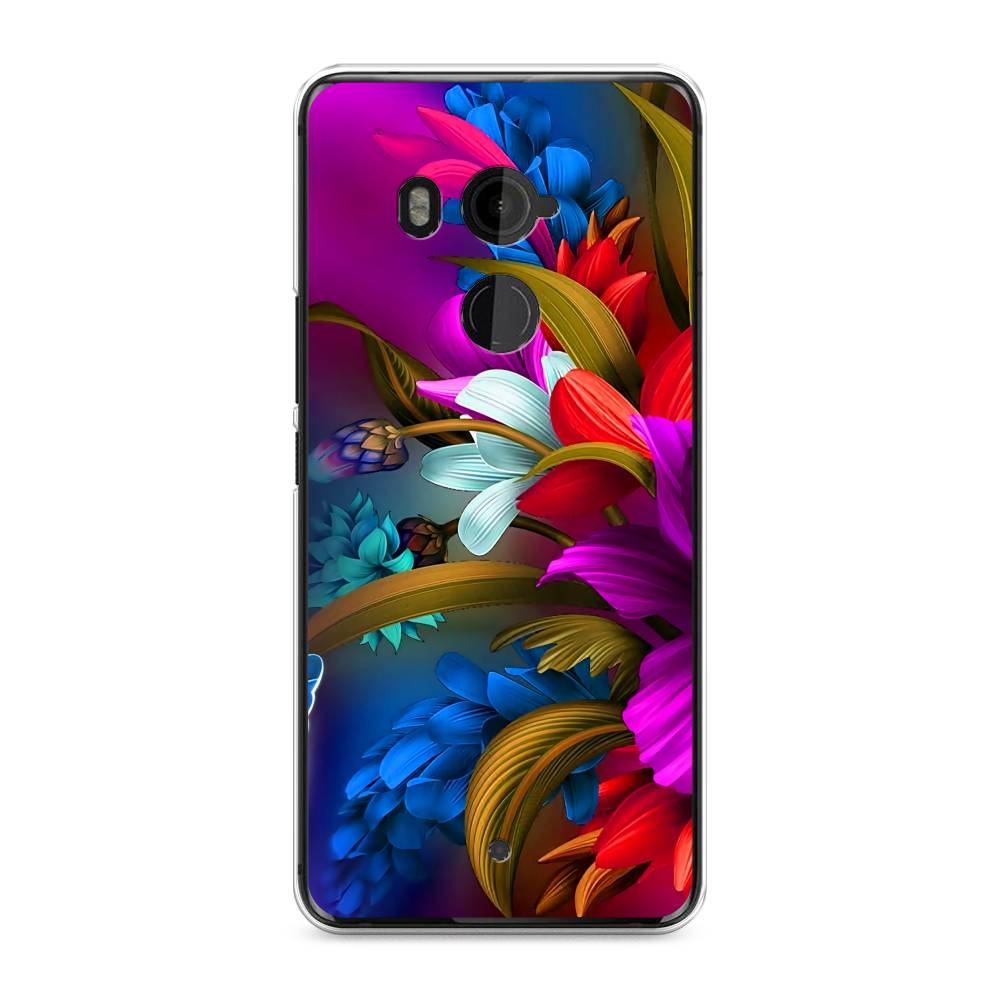 

Чехол на HTC U11 Plus "Фантастические цветы", Фиолетовый;красный;синий, 102150-2