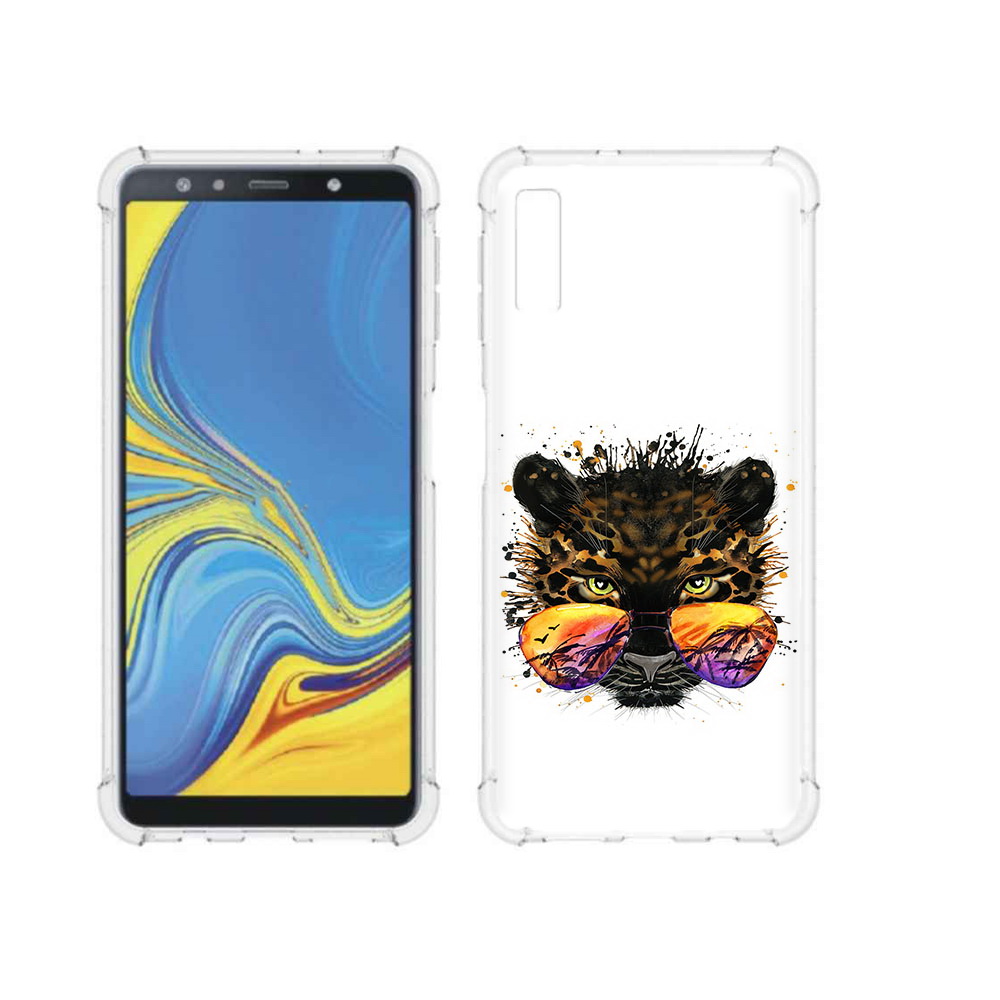 

Чехол MyPads Tocco для Samsung Galaxy A7 (2018) тропический леопард (PT95255.558.649), Прозрачный, Tocco