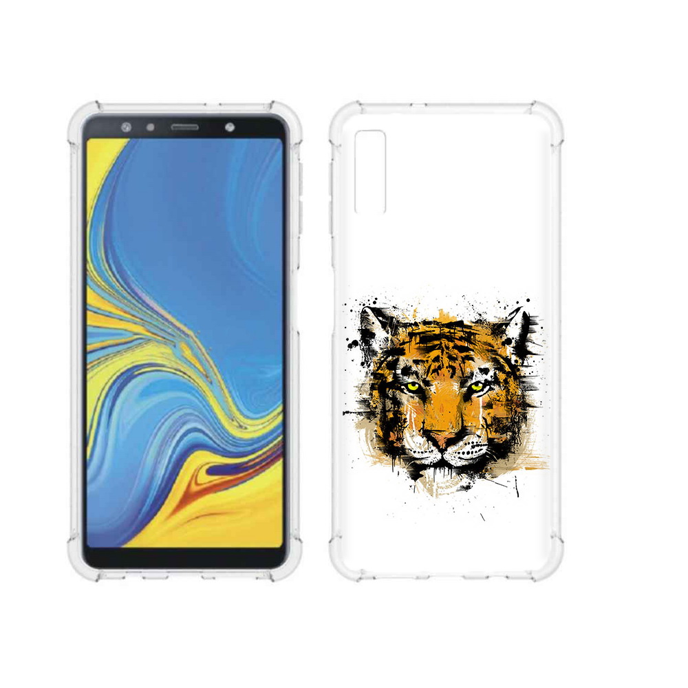 

Чехол MyPads Tocco для Samsung Galaxy A7 (2018) тигруля (PT95255.558.643), Прозрачный, Tocco