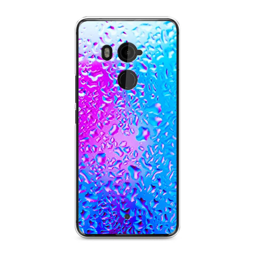 

Чехол на HTC U11 Plus "Капли на стекле", Голубой;розовый, 102150-3