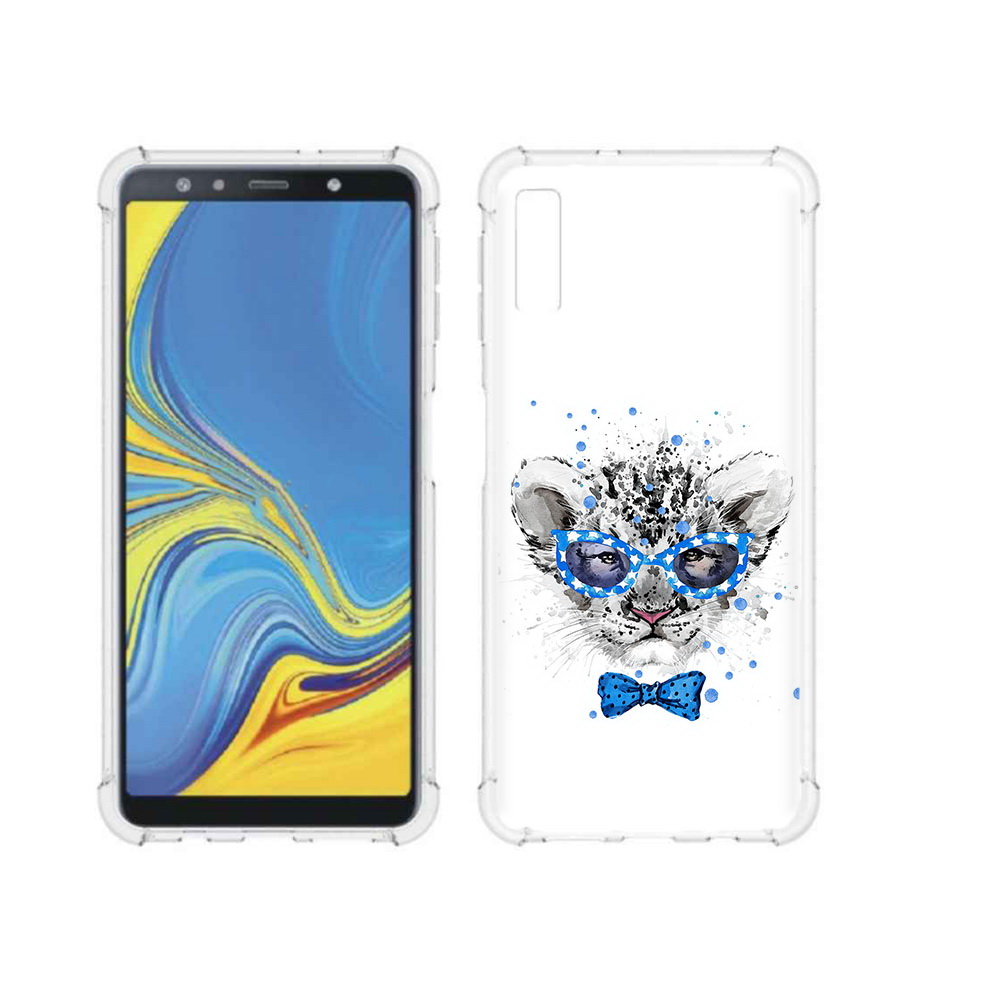 

Чехол MyPads Tocco для Samsung Galaxy A7 (2018) тигренок с бабочкой (PT95255.558.642), Прозрачный, Tocco