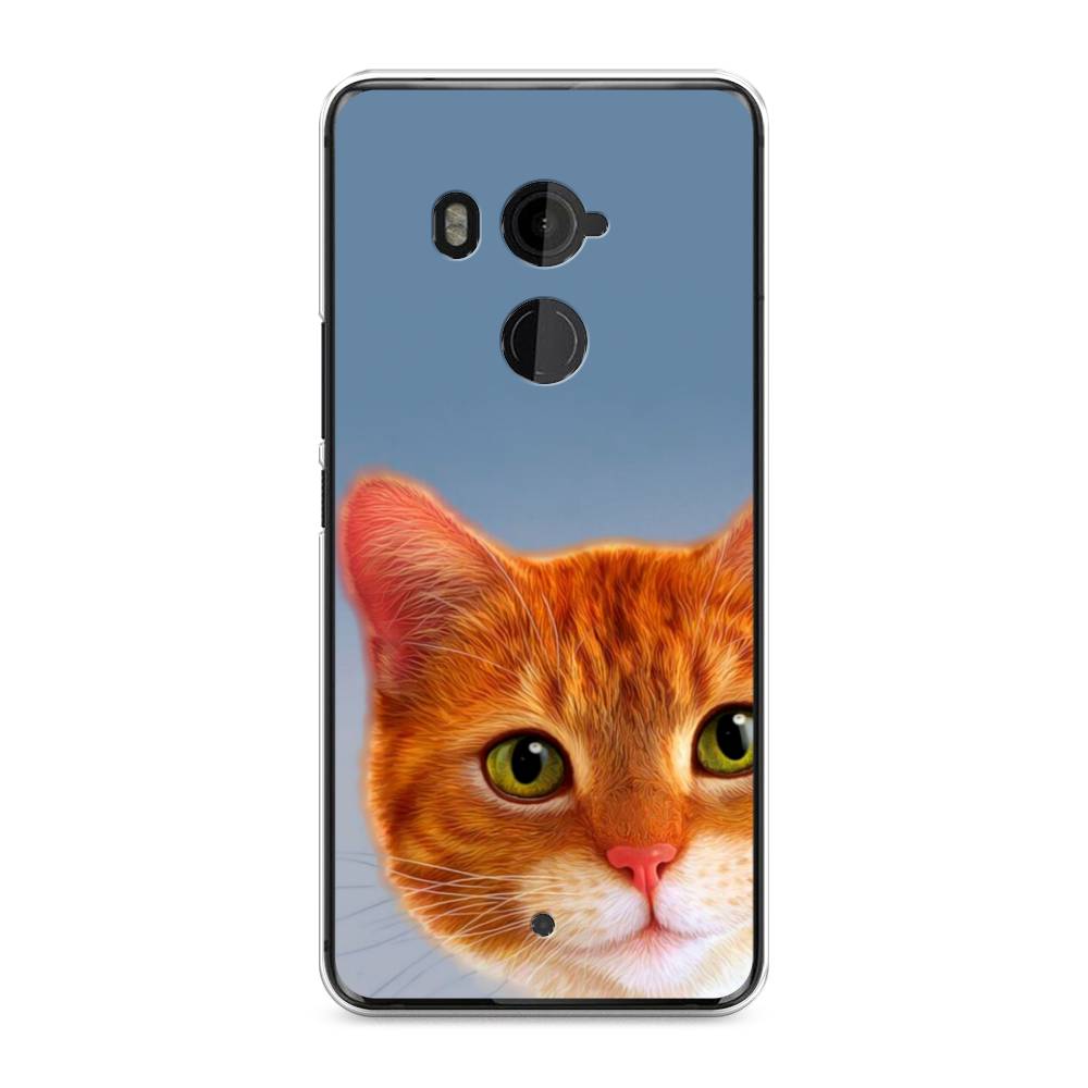 

Чехол на HTC U11 Plus "Любопытный котик", Коричневый, 102150-1