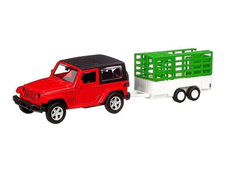 фото Машина автопанорама jeep wrangler c прицепом 1/43 откр. передние двери инерция jb1251415