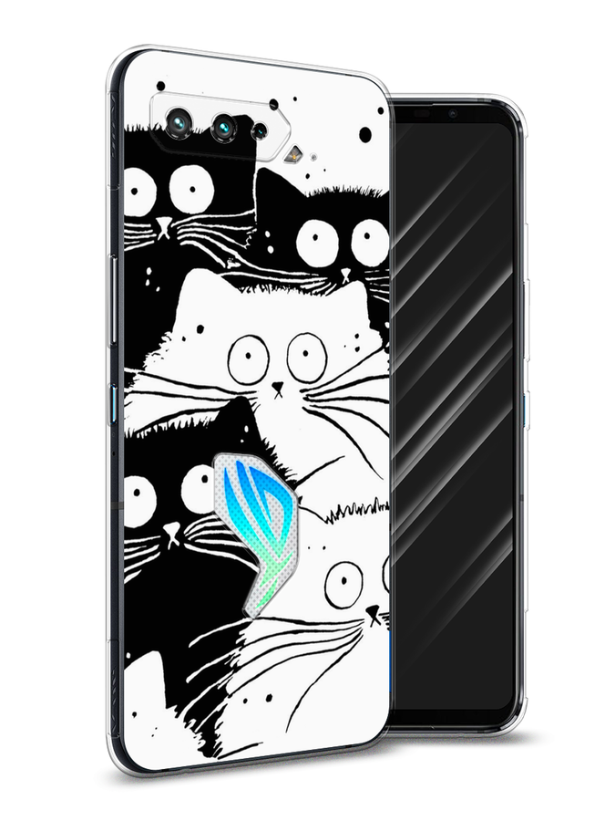 

Чехол Awog на Asus ROG Phone 5 "Коты черно-белые", Черный;белый, 44250-2