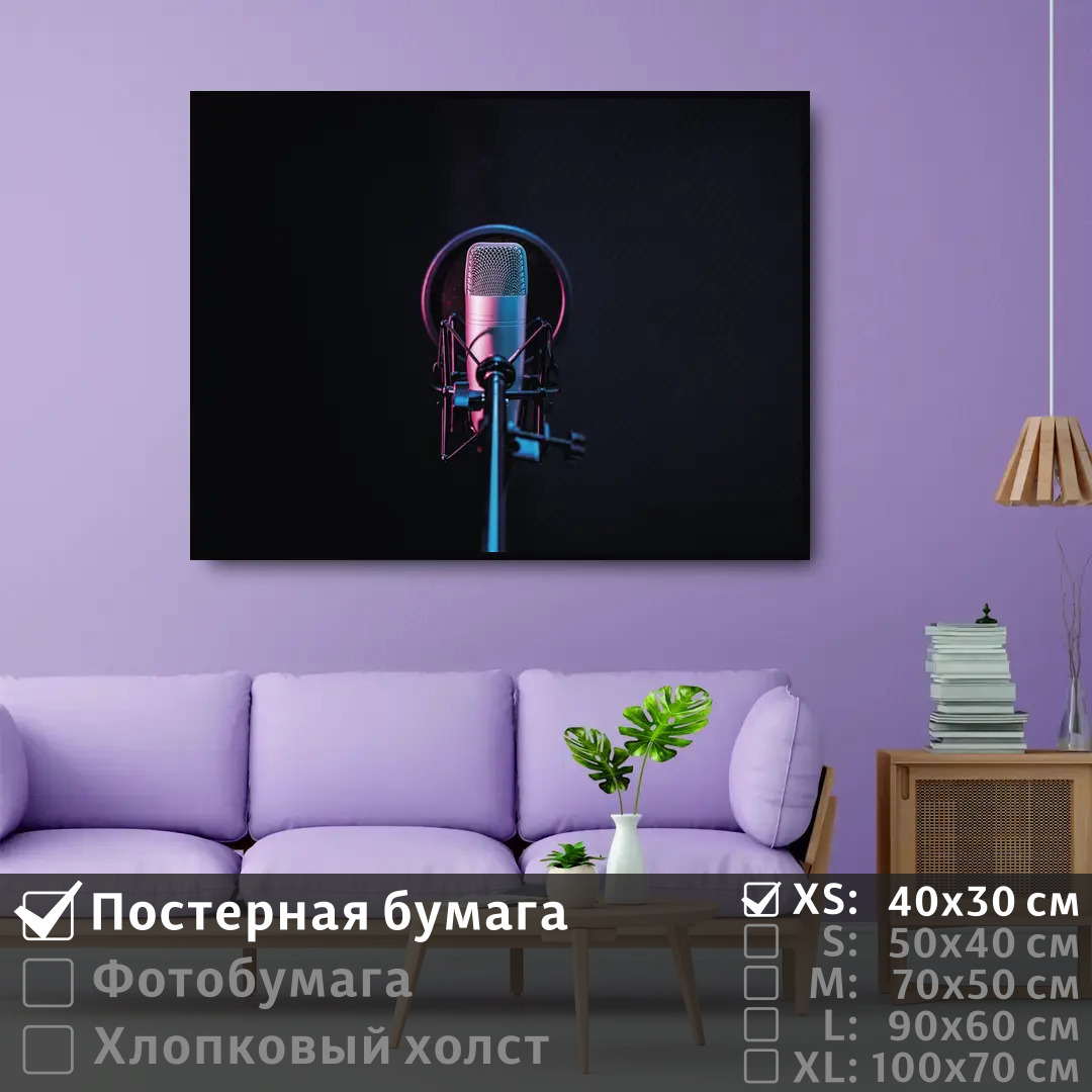 

Постер на стену ПолиЦентр Караоке студия 40х30 см, КараокеСтудия