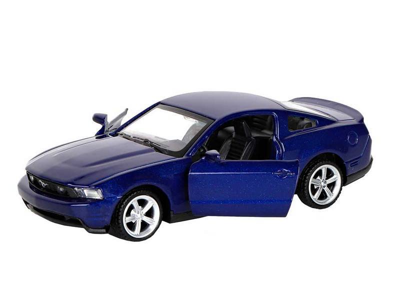 фото Машина автопанорама ford mustang gt, синий, 1/43, инерция, откр. двери, в/к jb1200129