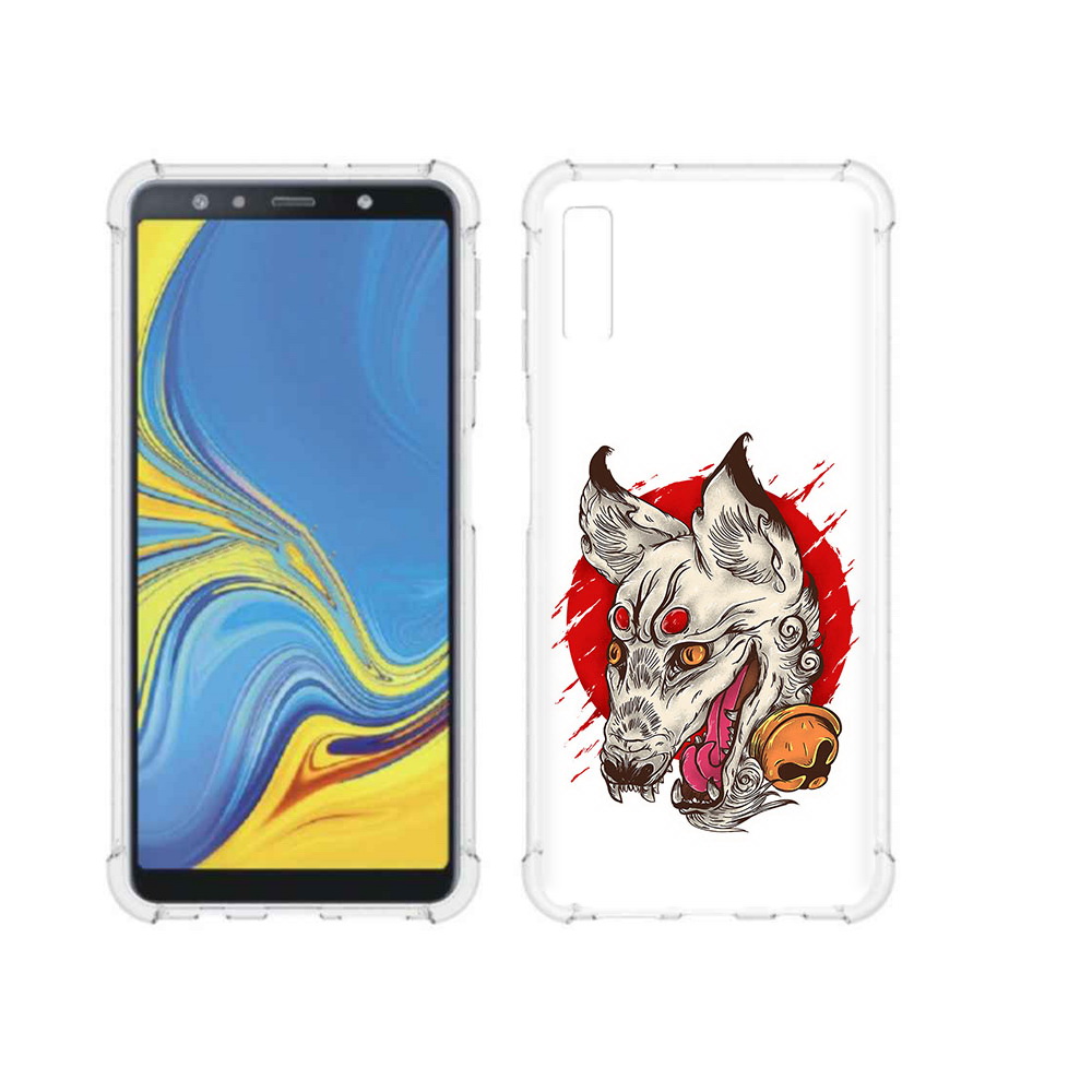 

Чехол MyPads Tocco для Samsung Galaxy A7 (2018) страшная собака (PT95255.558.627), Прозрачный, Tocco