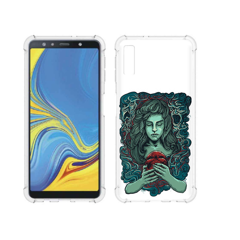 

Чехол MyPads Tocco для Samsung Galaxy A7 (2018) спящая девушка (PT95255.558.619), Прозрачный, Tocco
