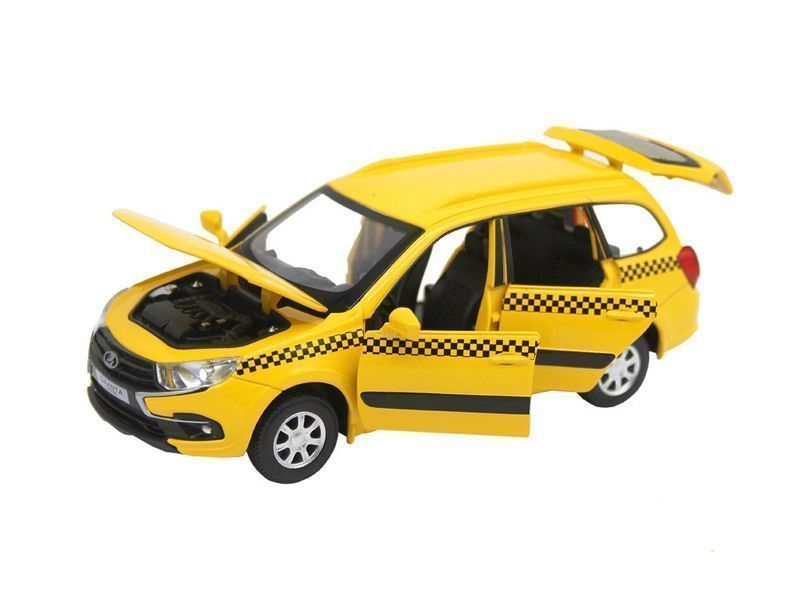 

Машина Автопанорама LADA GRANTA CROSS ТАКСИ желтый 1/24 свет звук JB1251204