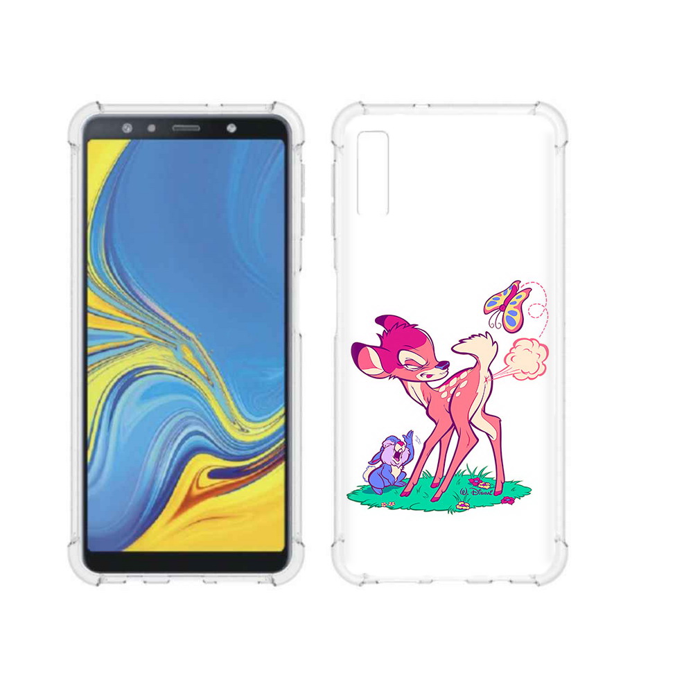 

Чехол MyPads Tocco для Samsung Galaxy A7 (2018) смешной олененок (PT95255.558.610), Прозрачный, Tocco