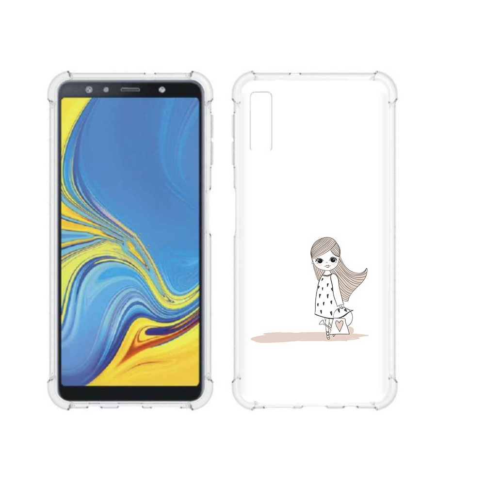 Чехол MyPads Tocco для Samsung Galaxy A7 (2018) Девочка с сумкой (PT95255.558.61)