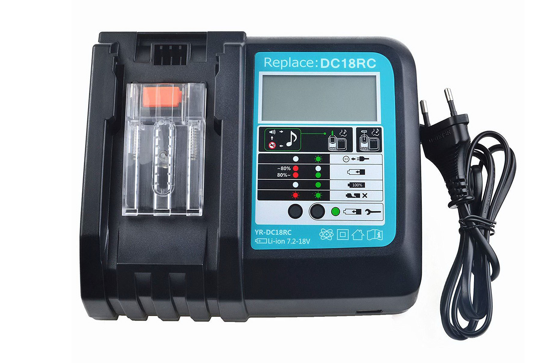 фото Зарядное устройство mypads для makita dc18rc 14.4/18v с lcd-жк