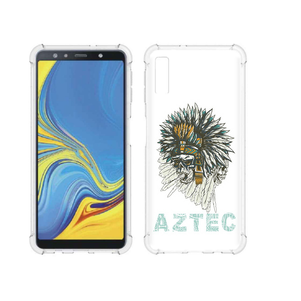 

Чехол MyPads Tocco для Samsung Galaxy A7 (2018) скелет индеец (PT95255.558.602), Прозрачный, Tocco