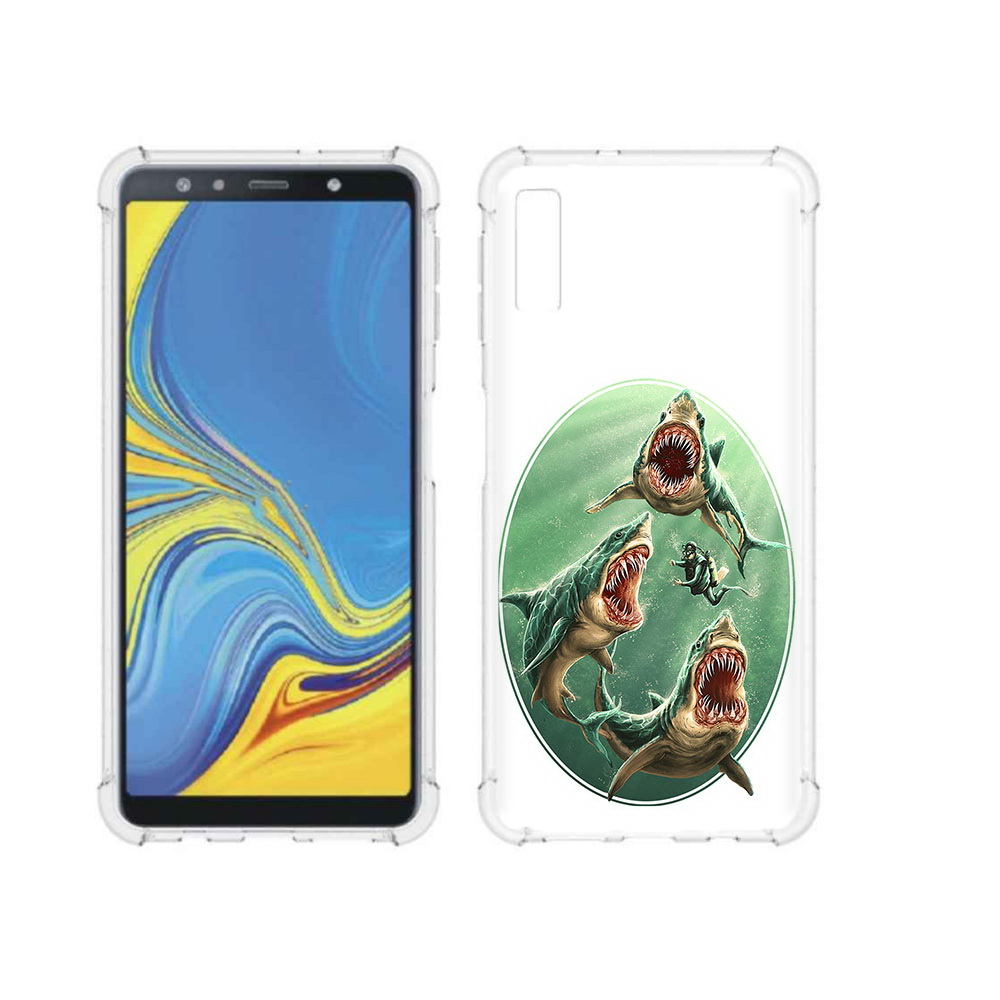 Чехол MyPads Tocco для Samsung Galaxy A7 (2018) синяя бездна (PT95255.558.600)
