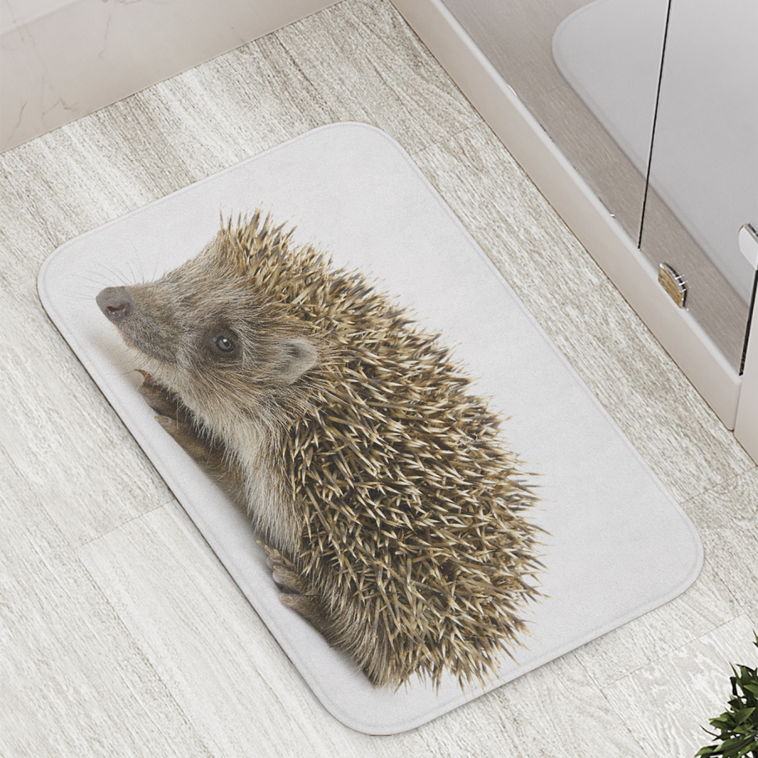 

Коврик противоскользящий JoyArty "Молоденький ежик" для ванной, сауны, бассейна, 77х52 см, Молоденький ежик