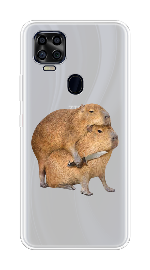 

Чехол на ZTE Blade V2020 "Капибара с ножом", Бежевый, 134350-1