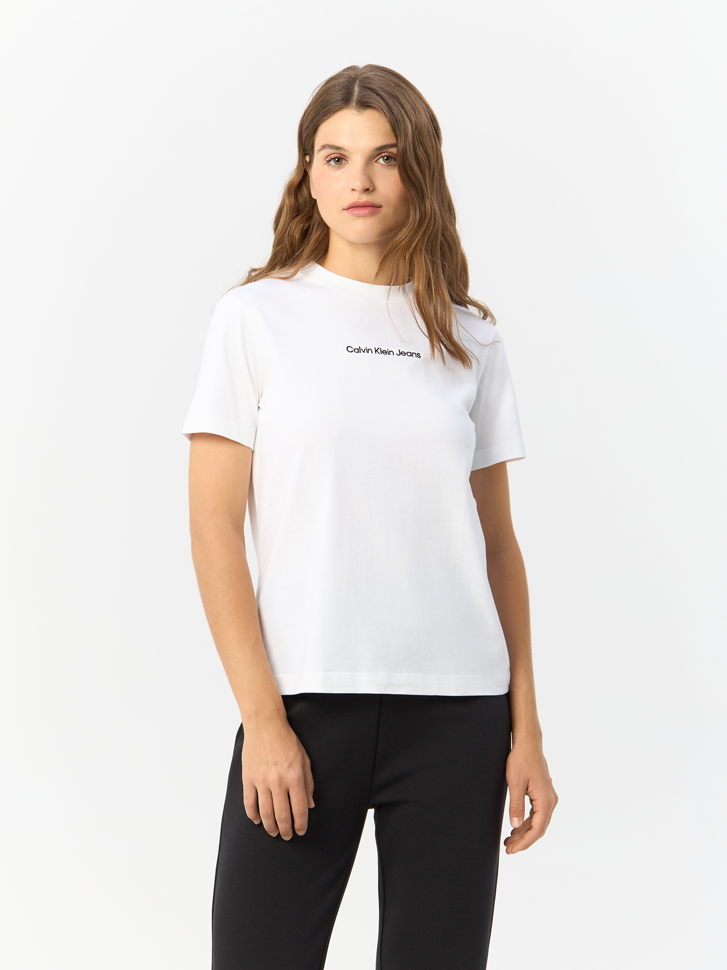 

Футболка женская Calvin Klein Jeans J20J221065 белая XL, Белый, J20J221065
