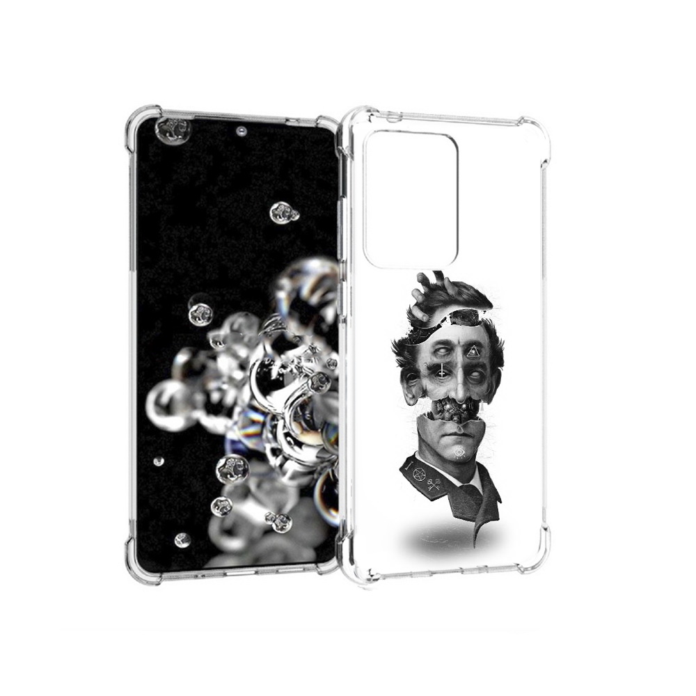 

Чехол MyPads Tocco для Samsung Galaxy S20 Ultra страшное лицо абстракция, Прозрачный, Tocco