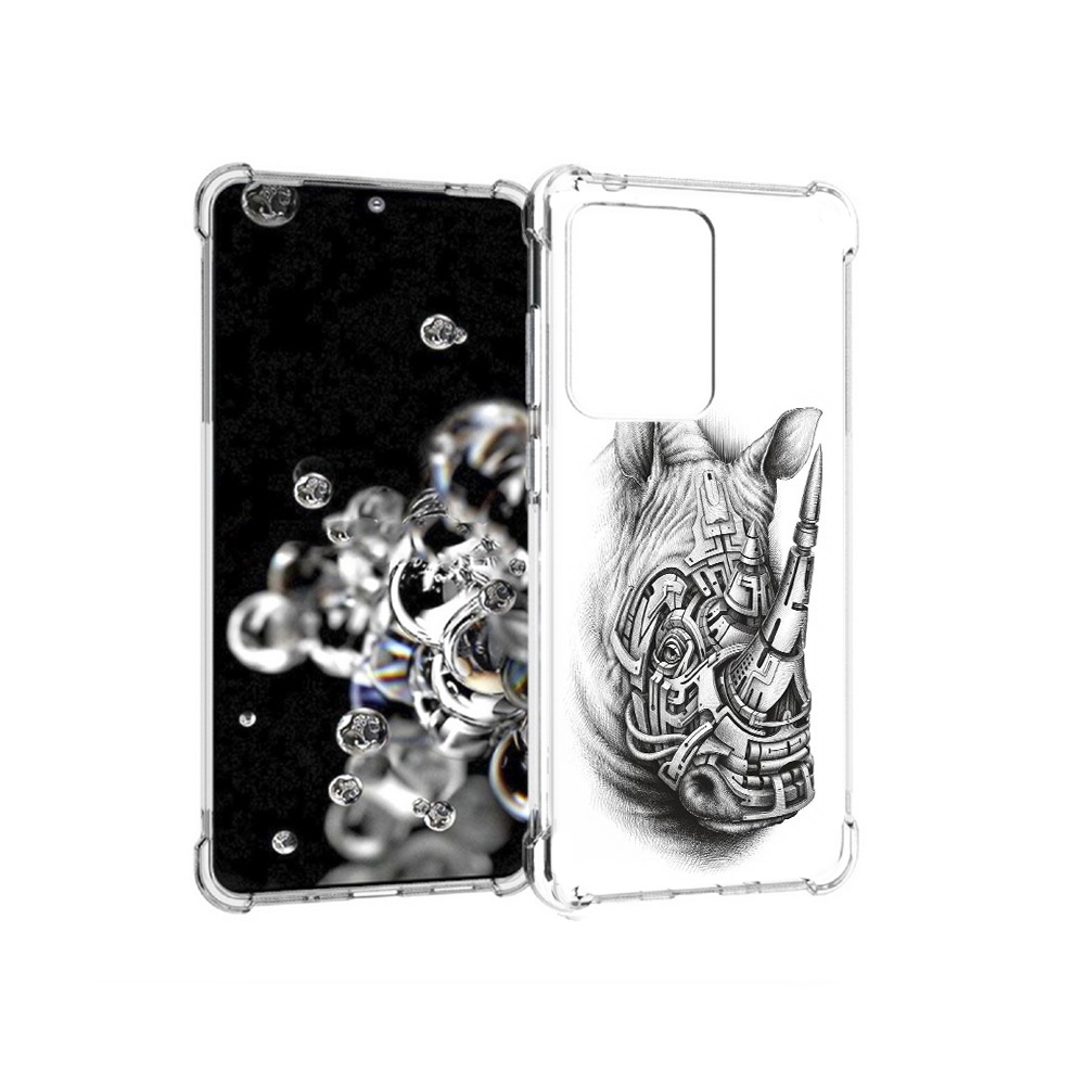 

Чехол MyPads Tocco для Samsung Galaxy S20 Ultra стальной носорог (PT144384.494.620), Прозрачный, Tocco
