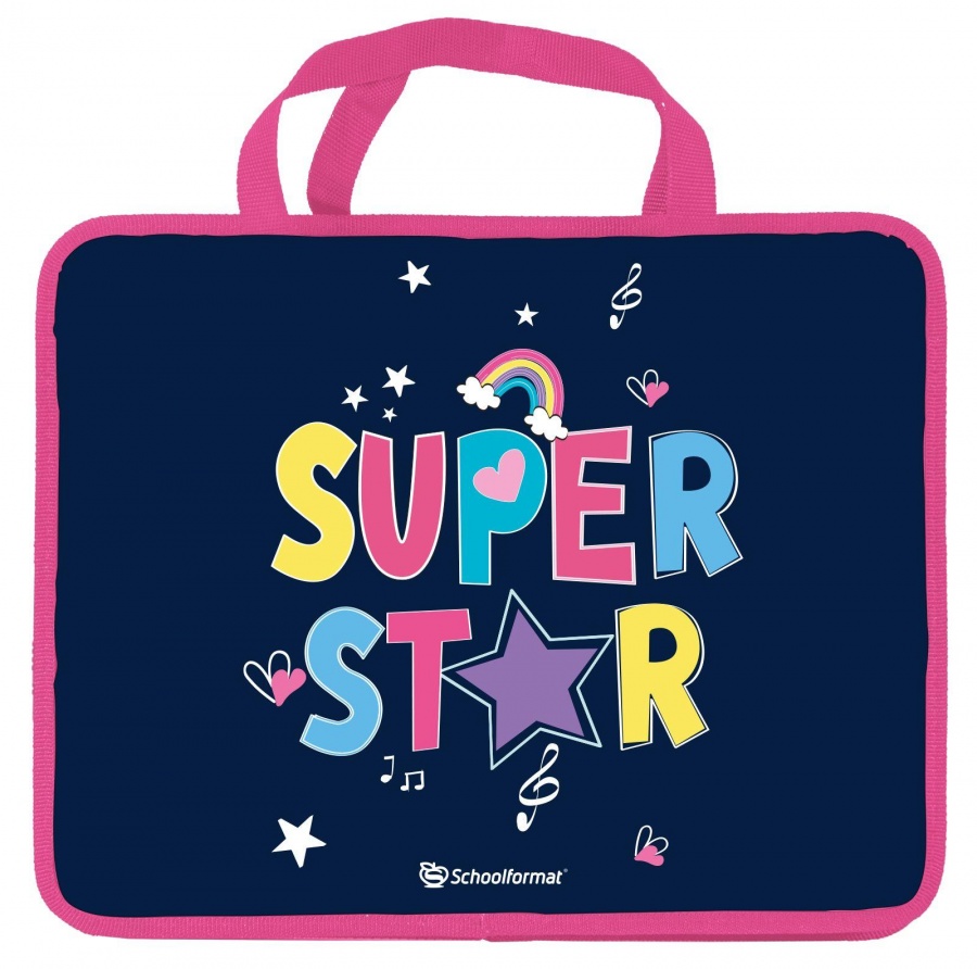 

Папка для труда SchoolФОРМАТ Super Girl 330х260х75мм пластик для девочек 1 отделение А4, Синий