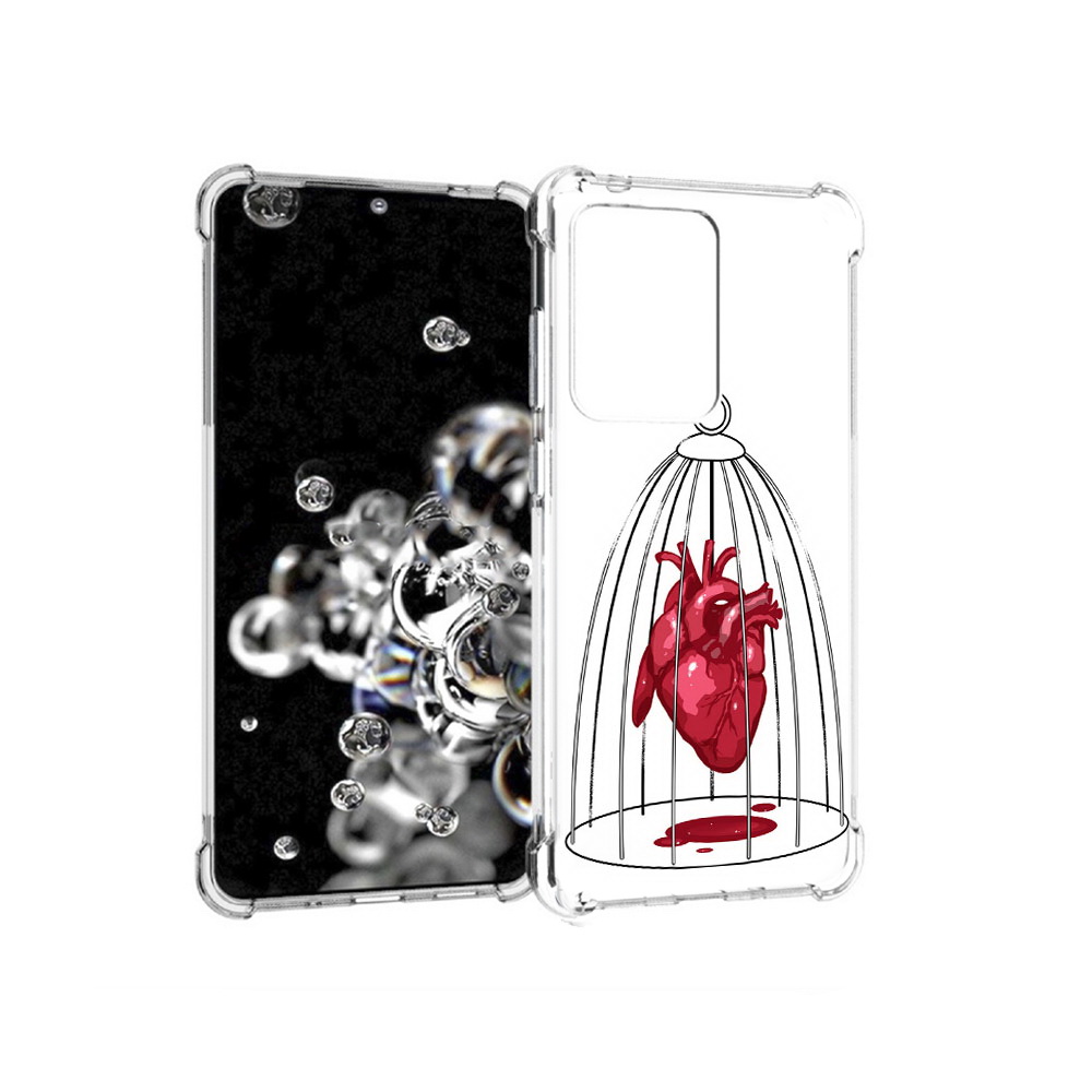 

Чехол MyPads Tocco для Samsung Galaxy S20 Ultra сердце в клетке (PT144384.494.597), Прозрачный, Tocco