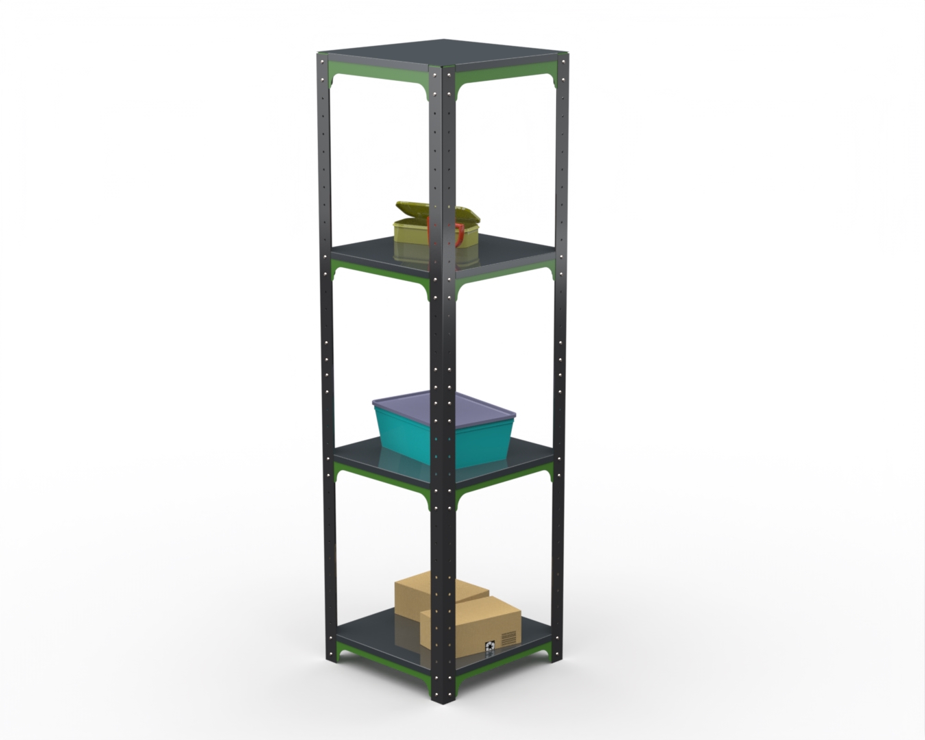 

Стеллаж Metalex Kit Comfort 2000х400х400 4 полки, Серо-зеленый, Серый, Kit Comfort