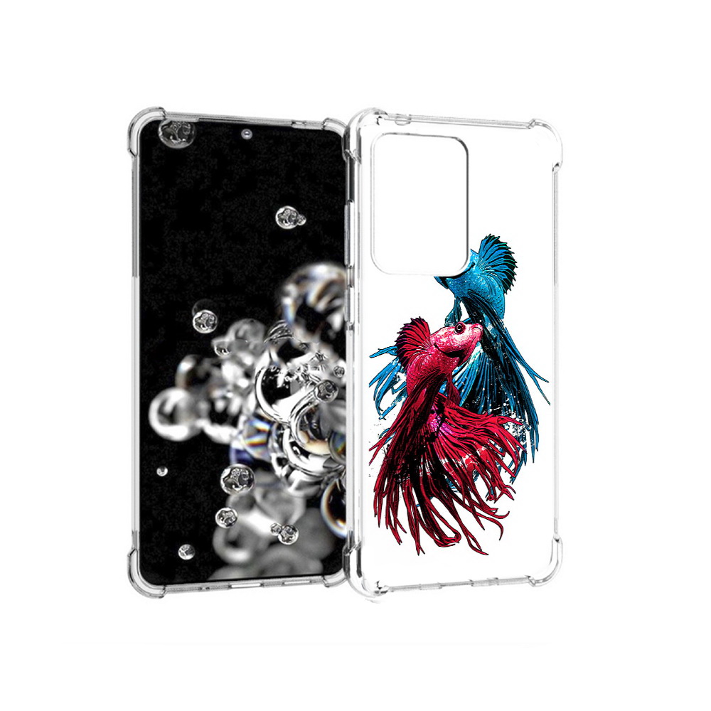 

Чехол MyPads Tocco для Samsung Galaxy S20 Ultra рыбы петушки (PT144384.494.592), Прозрачный, Tocco