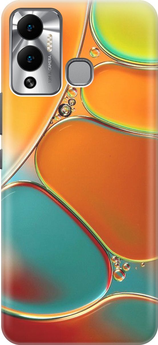 

Чехол на Infinix Hot 12 Play NFC "Разноцветные пузырьки", Голубой;оранжевый, 14651