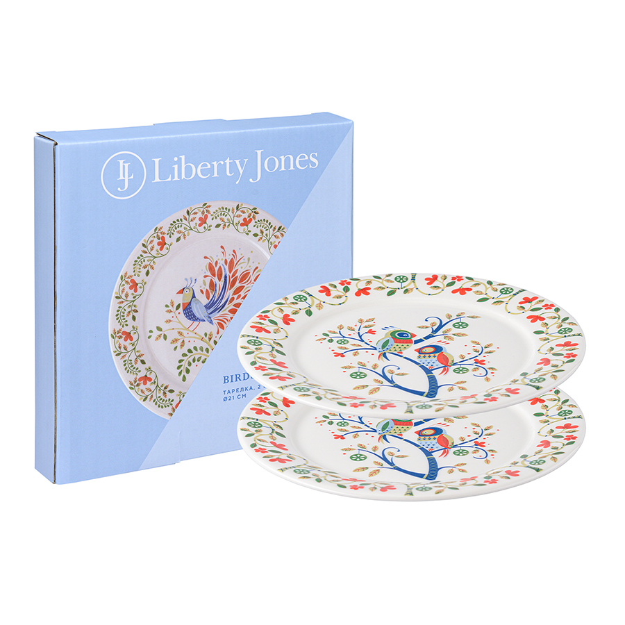 Тарелка Liberty Jones Love Birds LJ0000303, обеденная, фарфор, 21 см, белый, 2 шт 100071769603