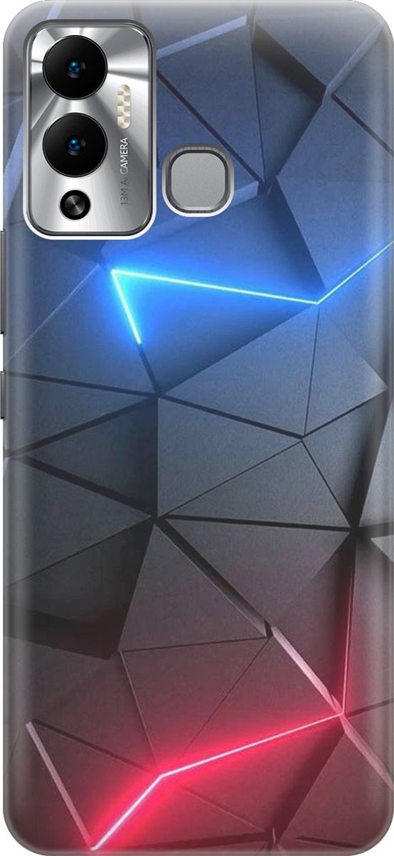 

Чехол на Infinix Hot 12 Play NFC "Графитовые грани", Серый;синий, 14651