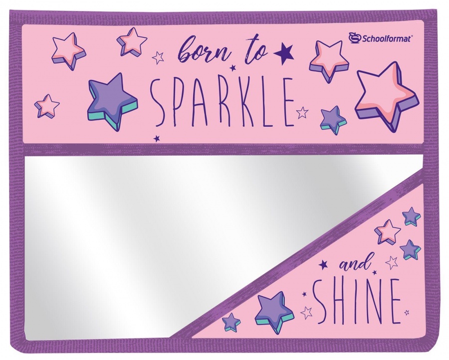 

Папка для тетрадей SchoolФОРМАТ SHINE BRIGHT 2 отделения А5 липучка для девочек, Розовый