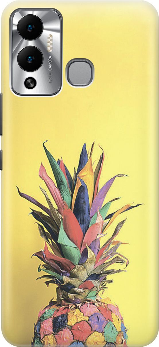 

Чехол на Infinix Hot 12 Play NFC "Ананас на желтом", Желтый;синий, 14653