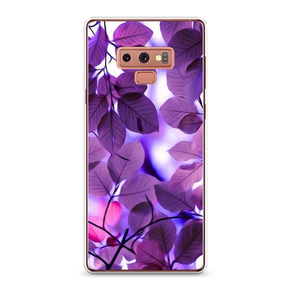 

Чехол на Samsung Galaxy Note 9 "Сиреневые листики", Фиолетовый;голубой, 26350-2