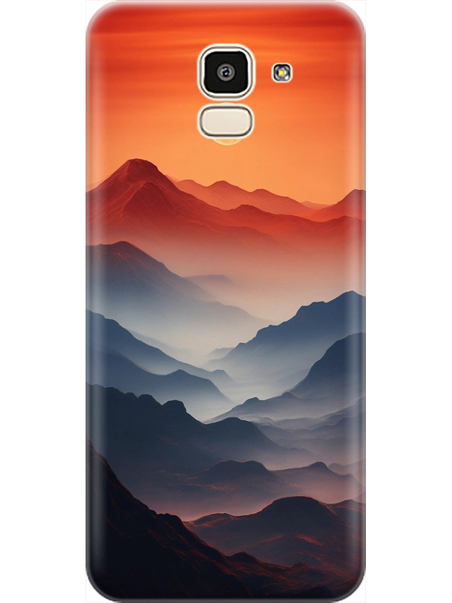 

Силиконовый чехол на Samsung Galaxy J6 (2018) с принтом "Луна над горами", Прозрачный;оранжевый;черный, 718359010