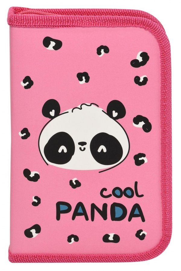 

Пенал школьный 1 отделение SchoolФОРМАТ Fluffy Panda, большой, 190х90мм, Soft-Touch, Розовый