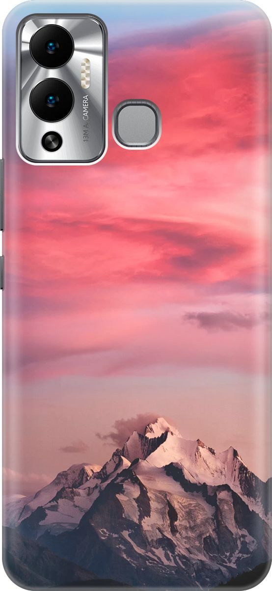 

Чехол на Infinix Hot 12 Play NFC "Горы и небо", Коричневый;розовый, 14661