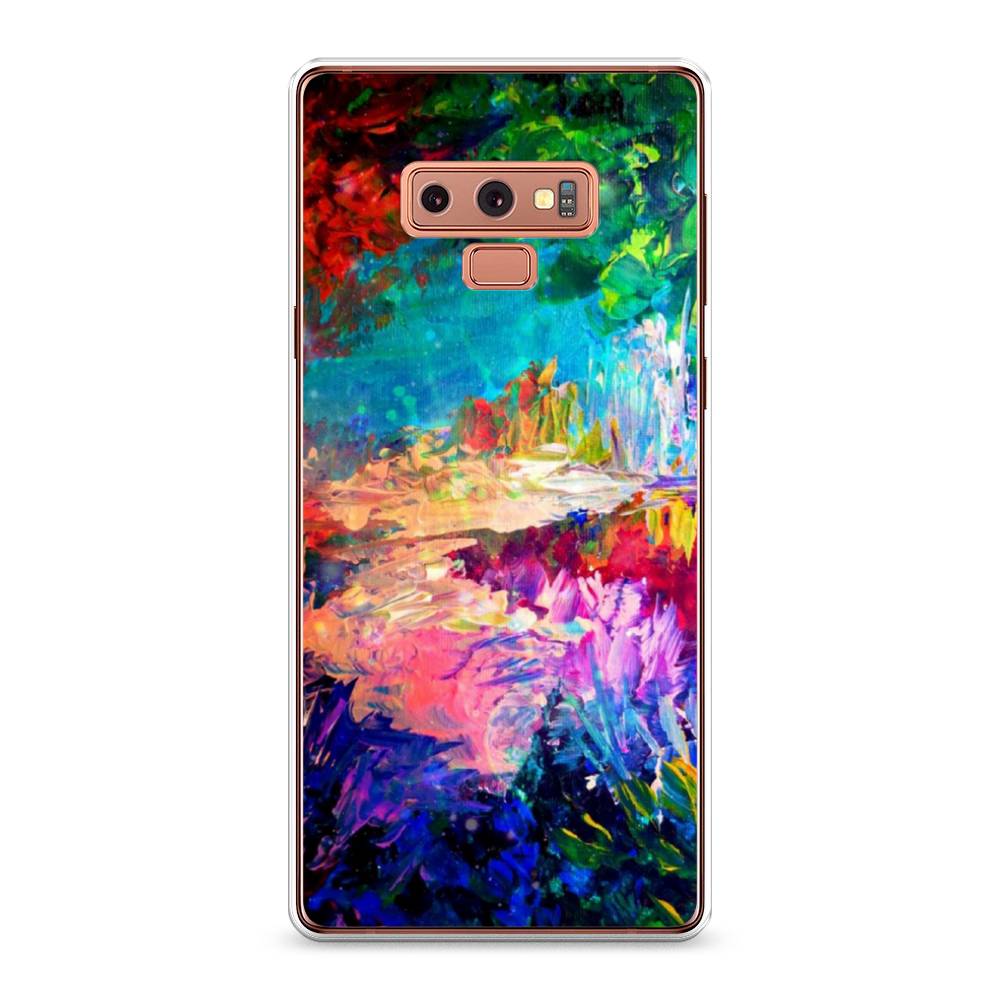 

Чехол на Samsung Galaxy Note 9 "Лес-гуашь", Синий;розовый;зеленый, 26350-4