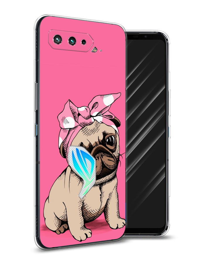 

Чехол Awog на Asus ROG Phone 5 "Dog Pin-Up", Розовый;бежевый, 44250-2