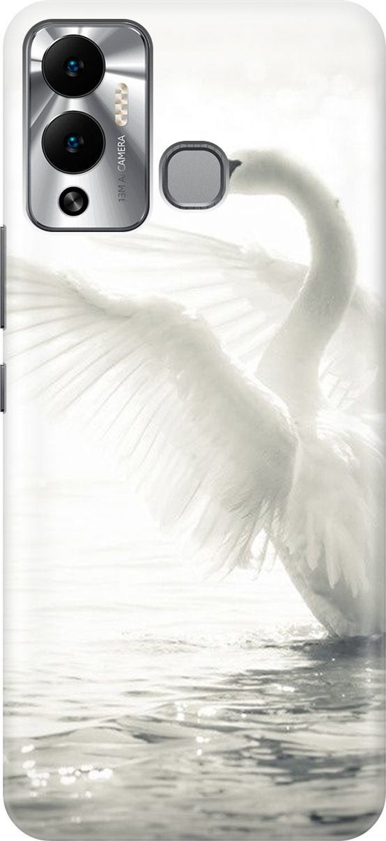 

Силиконовый чехол на Infinix Hot 12 Play NFC "Лебедь", Белый, 14660